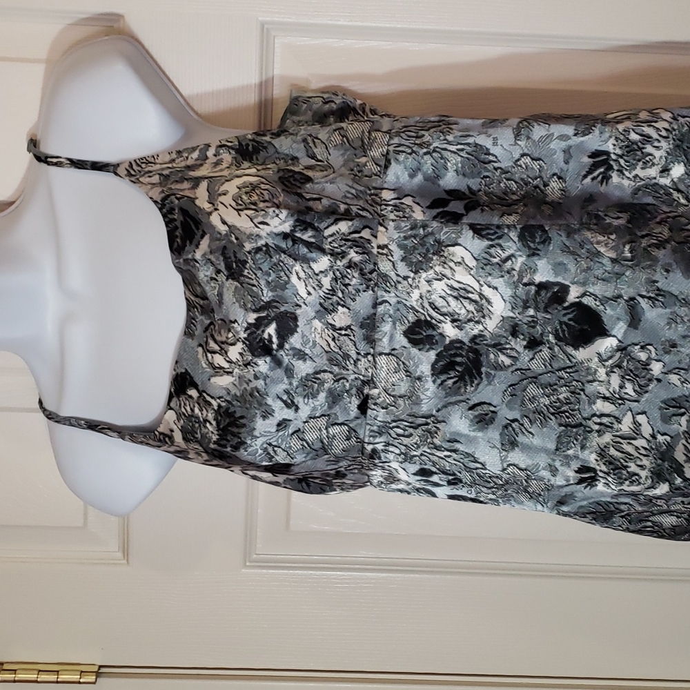 Wild Fable Blue Green Floral slinky spaghetti strap slip Dress - Picture 2 of 10